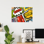 Comic Buchen Sie Cartoon Schriftart! Poster (Heimbüro)