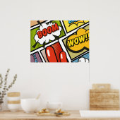 Comic Buchen Sie Cartoon Schriftart! Poster (Küche)