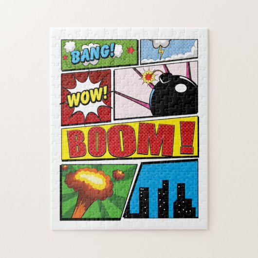 Comic Buchen Sie Cartoon Schriftart! Puzzle (Vertikal)