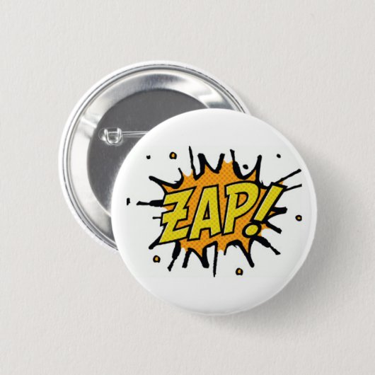 Comic-BücherSuperhero Zap Knopf Button (Vorne & Hinten)
