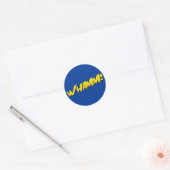 Comic Buchkleber in blau Runder Aufkleber (Umschlag)