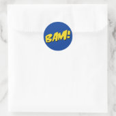 Comic Buchkleber in blau Runder Aufkleber (Tasche)