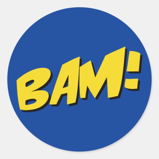 Comic Buchkleber in blau Runder Aufkleber (Vorderseite)