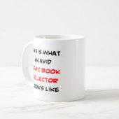 Comic-Buchsammler, begeistert Kaffeetasse (Vorderseite Links)