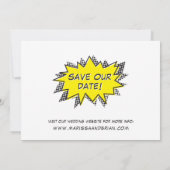 Comic Buchstil Save the Date (Rückseite)