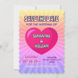 Comic-Buchstil Save the Date personalisiert Einladung