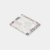 Comic Bunte Charaktere Kinder Muster Post-it Klebezettel (angewinkelt)