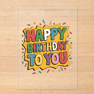 Comic Burst Alles Gute zum Geburtstag Acryleinladungen