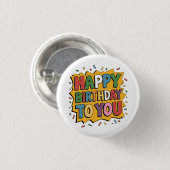 Comic Burst Alles Gute zum Geburtstag Button (Vorne & Hinten)