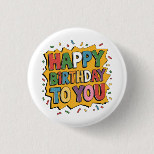 Comic Burst Alles Gute zum Geburtstag Button