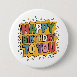 Comic Burst Alles Gute zum Geburtstag Button