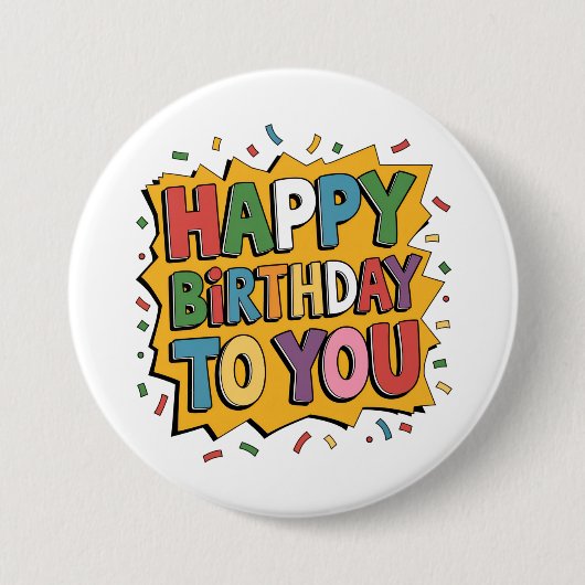 Comic Burst Alles Gute zum Geburtstag Button (Vorderseite)
