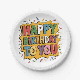 Comic Burst Alles Gute zum Geburtstag Pappteller