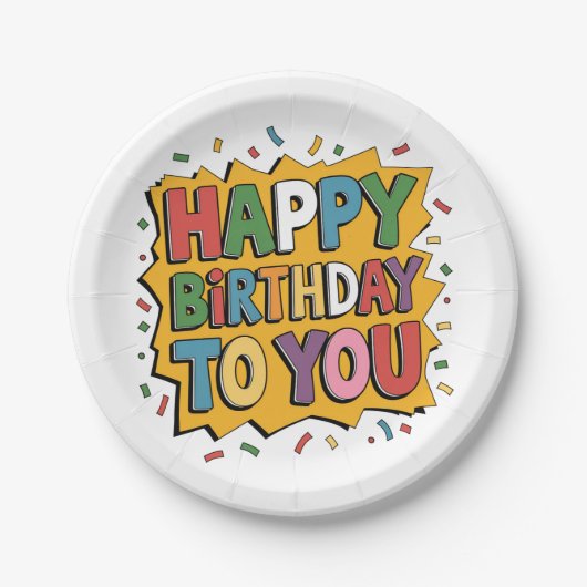 Comic Burst Alles Gute zum Geburtstag Pappteller (Vorderseite)