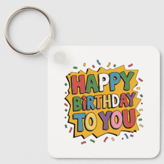 Comic Burst Alles Gute zum Geburtstag Schlüsselanhänger