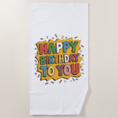 Comic Burst Alles Gute zum Geburtstag Strandtuch (Vorderseite)