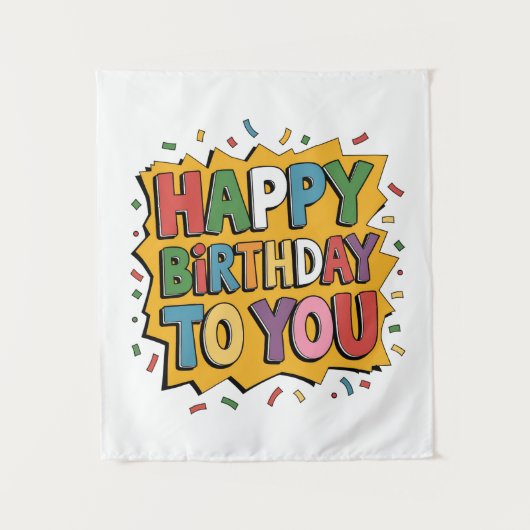 Comic Burst Alles Gute zum Geburtstag Wandteppich (Vorderseite)