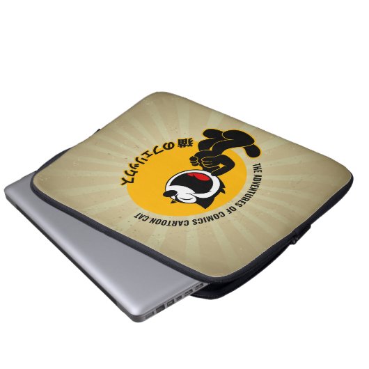 Comic Cartoon Cat | 13" Laptopschutzhülle (Vorne Knopf)