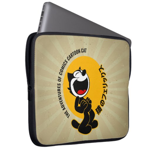 Comic Cartoon Cat | 15" Laptopschutzhülle (Vorne Rechts)