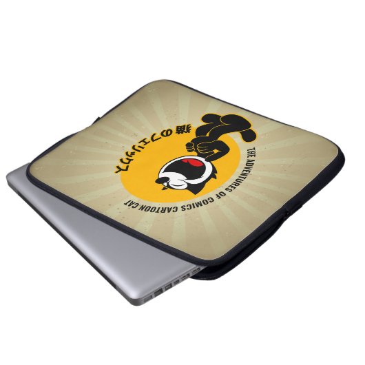 Comic Cartoon Cat | 15" Laptopschutzhülle (Vorne Knopf)