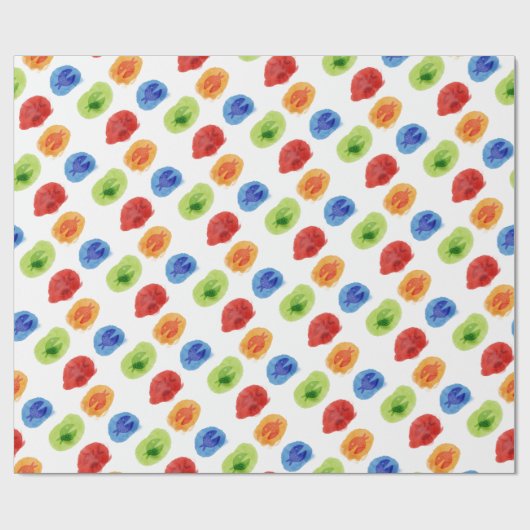 Comic Cartoon Fisch Wrapping Paper Geschenkpapier (Flach)