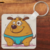 Comic Cartoon Hund Japanisches Kunstwerk Funny Schlüsselanhänger (Rückseite)