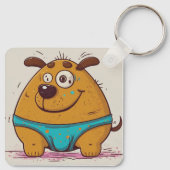 Comic Cartoon Hund Japanisches Kunstwerk Funny Schlüsselanhänger (Rückseite)