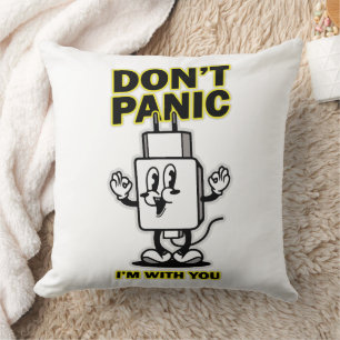 Comic Cartoon Mobile Ladegerät: Don't Panic Design Kissen