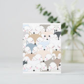 Comic Cartoon niedlicher Fuchs oder Wolfsmuster Postkarte (Stehend Vorderseite)