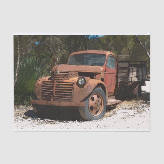 Comic Cartoon Rusty Alte LKW Outdoor Australien Seidenpapier (Vorderseite)