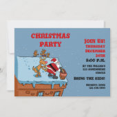 Comic cartoon Santa Claus christmas Einladung (Vorderseite)