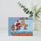 Comic cartoon Santa Claus christmas Postkarte (Stehend Vorderseite)