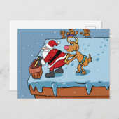 Comic cartoon Santa Claus christmas Postkarte (Vorne/Hinten)