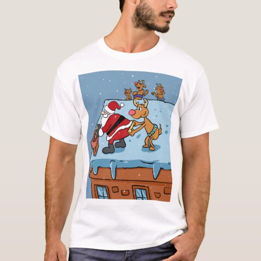 Comic cartoon Santa Claus christmas T-Shirt (Vorderseite)