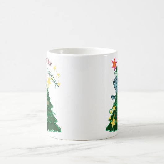 Comic Cat Christmas Coffee Tasse (Mittel)
