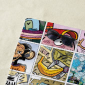 Comic Characters Grid Pattern Speech Ballon Name Strandtuch (Beispiel)