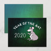 Comic Chinesischer Rat Neujahr 2020 Grußkarte Einladungspostkarte (Vorne/Hinten)