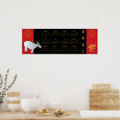 Comic Chinesisches OX-Jahr 2021 Kalender 36x12-Pos Poster (Küche)