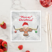 Comic Christmas Longhorn Steer Napkins Serviette (Beispiel)