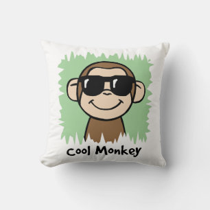 Comic-Clip-Art-Kühler-Affe-mit-Sonnenbrille Kissen