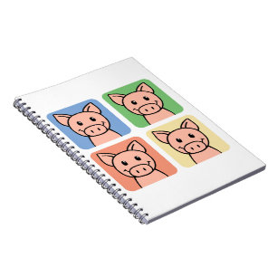 Comic-Clip-Art Lachendes Ferkel Schwein Schweine! Notizblock