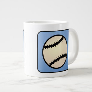 Comic-Clip-Art-Sport, Baseball, blauer Hintergrund Jumbo-Tasse