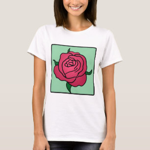 Comic Clip Art Valentinstag rote Rose Blume T-Shirt