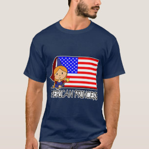 Comic-Clipart Niedliche amerikanische Prinzessinne T-Shirt