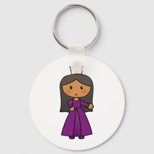 Comic-Clipart-Süße Prinzessin mit Tiara Schlüsselanhänger