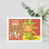 Comic Comic Book Bar or Bat Mitzvah Empfang Begleitkarte (Stehend Vorderseite)