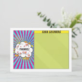 Comic Comic Book Bar or Bat Mitzvah Vielen Dank Dankeskarte (Stehend Vorderseite)