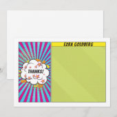 Comic Comic Book Bar or Bat Mitzvah Vielen Dank Dankeskarte (Vorne/Hinten)