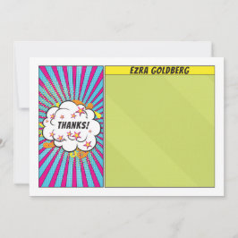 Comic Comic Book Bar or Bat Mitzvah Vielen Dank Dankeskarte