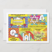 Comic Comic Buch Bar Mitzvah oder Bat Mitzvah Einladung (Vorderseite)